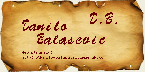 Danilo Balašević vizit kartica